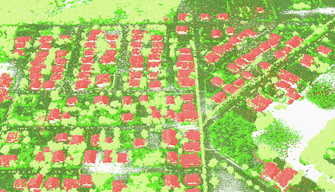 Post processed LiDAR point cloud data for Ladyville village